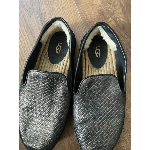 Ugg Sandrinne metallic basket espadrille slip on loafers size 7 - Picture 5 of 11